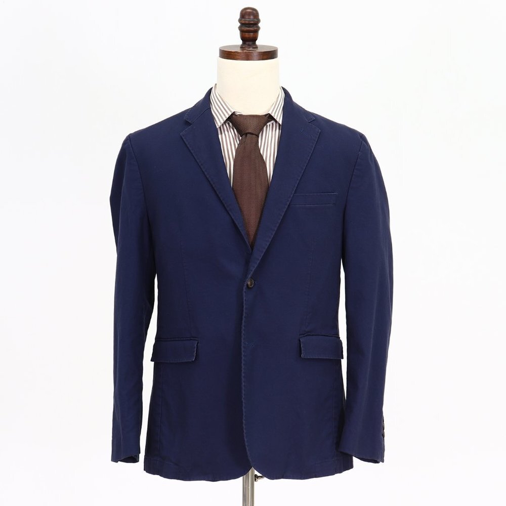 Jos. A. Bank 40R Navy Solid 2-Button Sport Coat Blazer Jacket V278